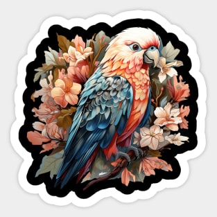 Parakeet colorful floral Sticker